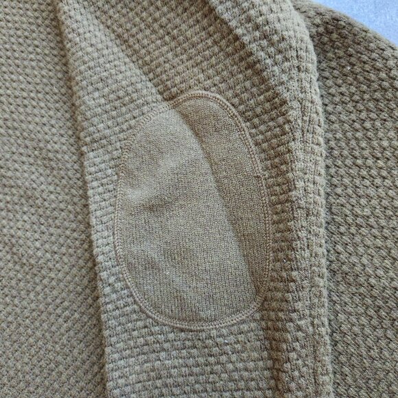 EUC Toad & Co Malamute Lambswool Waffle Knit Crew Sweater Elbow-Patch Green - Picture 5 of 8